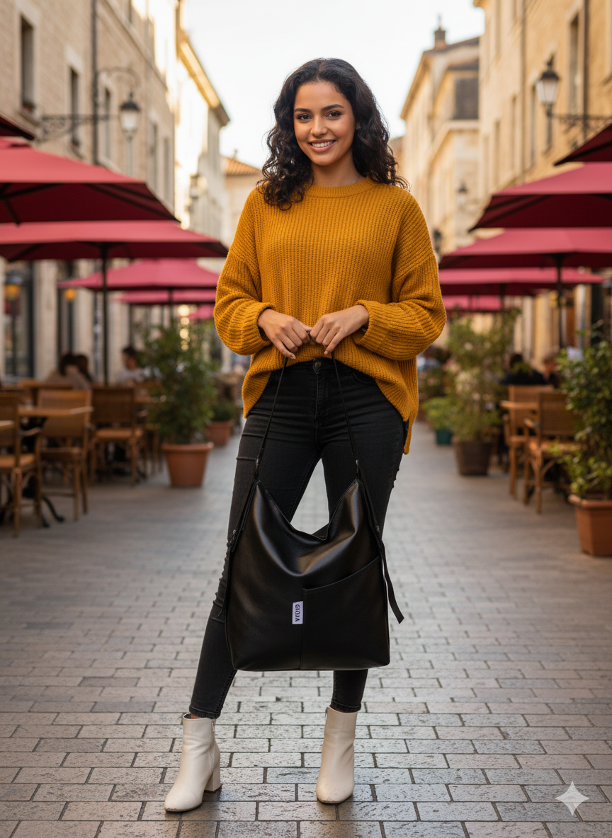 Leather Everyday Bag - Black