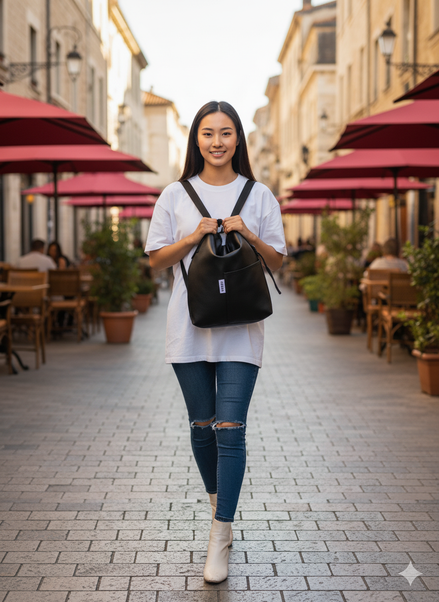 Leather Everyday Bag - Black